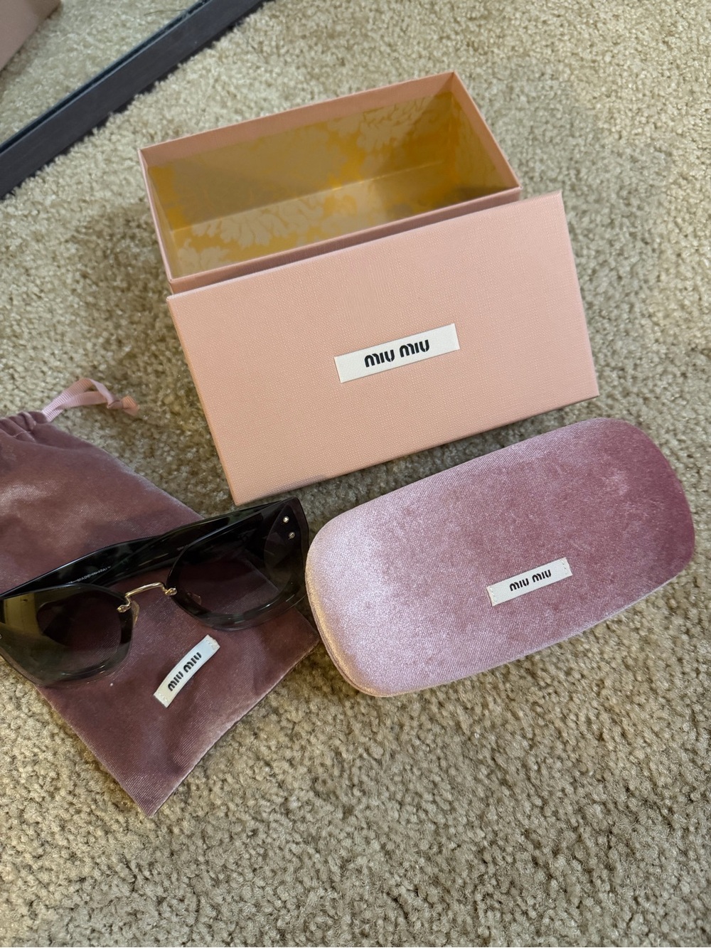 Miu Miu Sunglasses Case with Matching Dust Pouch